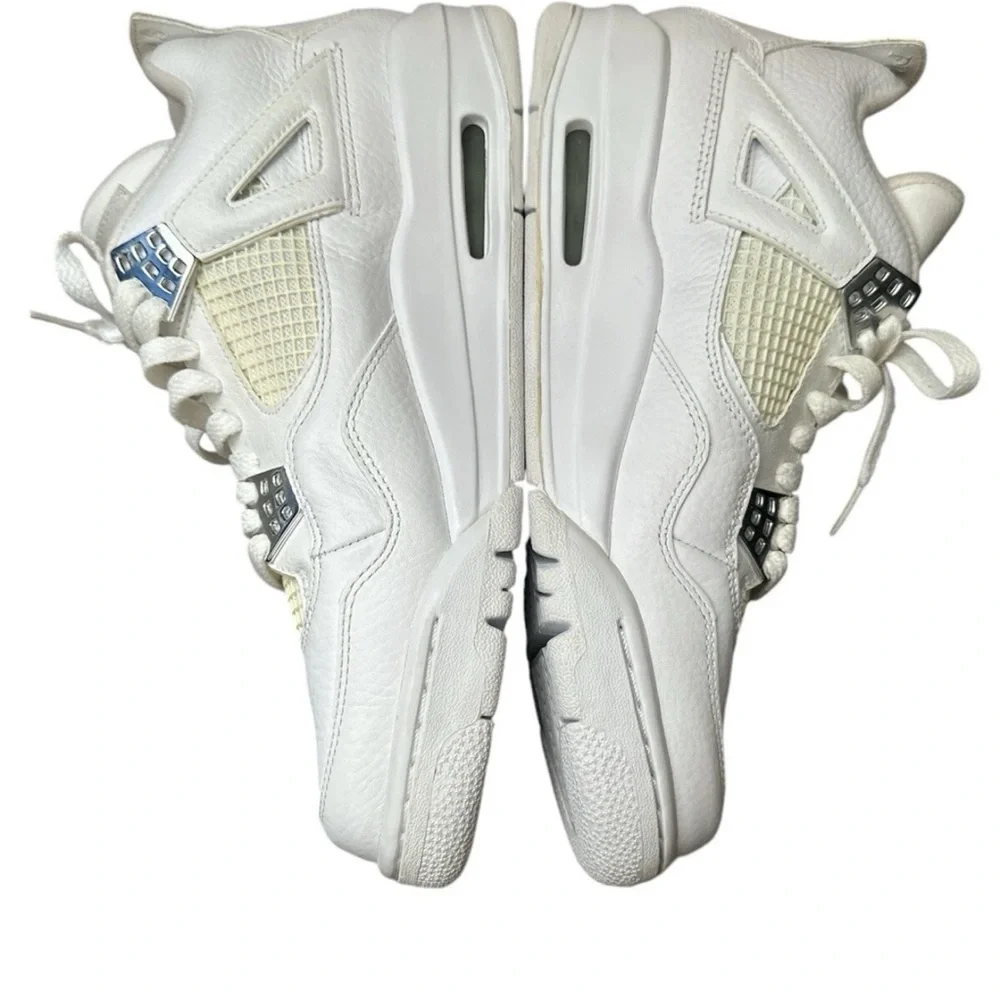 Air Jordan 4 Retro Pure Money White/Metallic Silver Size 9
